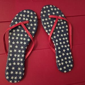 LC Lauren Conrad Red and Blue Star Sandals